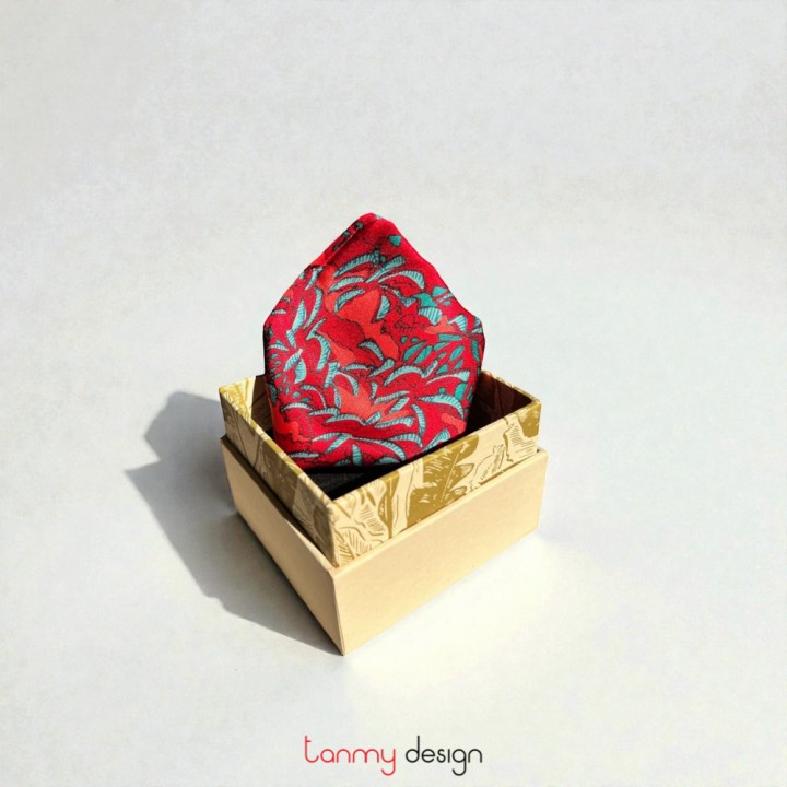 Silk pocket square- RADIANT CAI 30*30cm